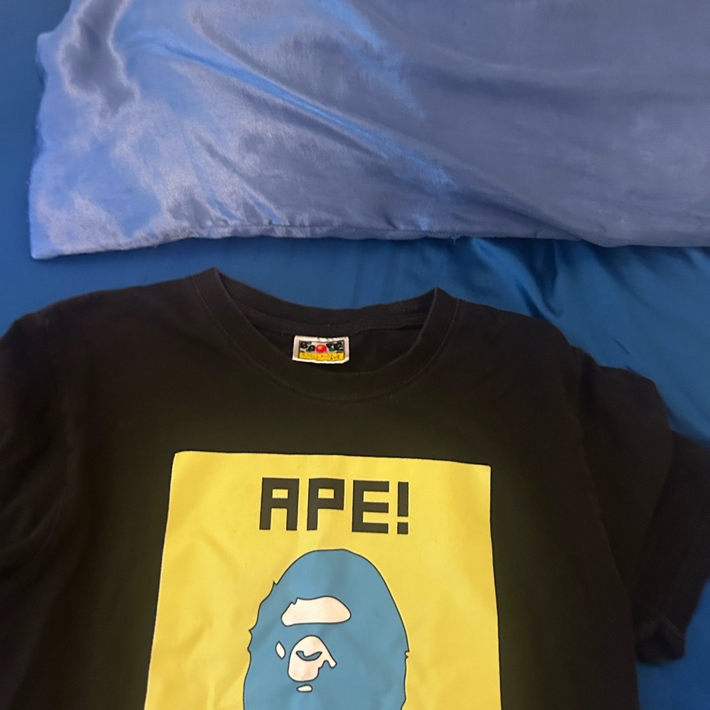 Bape Black and Yellow Graphic T-Shirt